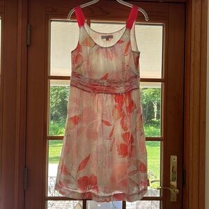 Ann Taylor Loft Linen Dress with Ribbon Straps